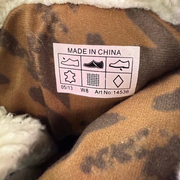 Crocs Modessa Winter Tall Boot Women’s 8 Faux Suede Brown Button Comfort Shoes - Picture 4 of 7